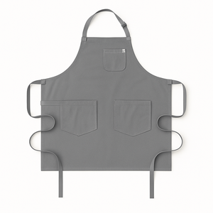 Custom Logo High Quality Fashionable Professional Cooking Unisex <b>Apron</b> Pocket Adjustable Water Resistant Cotton <b>Black</b> Bib <b>Apron</b> - Product Image 1