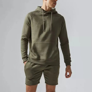 2025/2026 Top Trending Men's Heavyweight pullover Blank Hoodies and Short <b>Set</b> Men Custom Logo Breathable Hoodies <b>Set</b> - Product Image 2