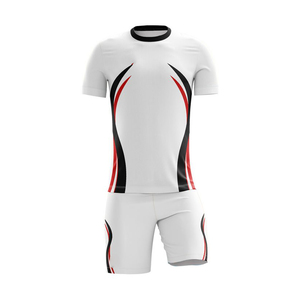 ชุดเสื้อรักบี้ผ้าคอตตอนผ้าโพลีเอสเตอร์/ ผ้าฝ้ายป้องกันแบคทีเรียพิมพ์โลโก้แบบกำหนดเองชื่อทีมบริการ OEM - Product Image 3