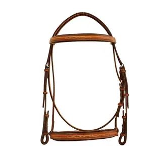 Raised Padded Fancy Stitch Bridle with Padded Crown Snaffle Bridle Finest pure Adjustable Designer Suppliers PATIENT