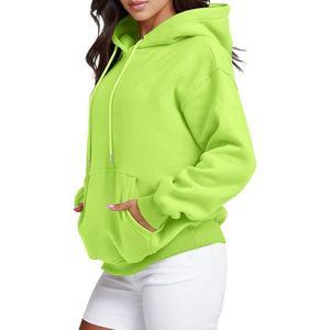 Sudaderas con capucha de alta calidad para mujer, sudaderas con capucha de manga larga sólidas para entrenamiento al aire libre con bolsillo, sudaderas con capucha gruesas de gran tamaño para mujer - Product Image 3