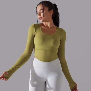 เสื้อยืดผ้ายืดแขนยาวสำหรับผู้หญิงเครื่องแบบพยาบาลชุดนักเรียนระดับพรีเมียม - Product Image 1