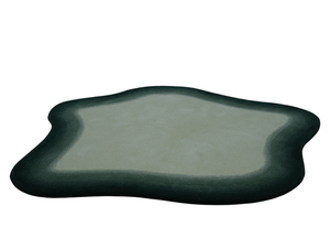 Alfombra de color verde marfil con forma orgánica moderna, 100% Lana, ecológica para decoración de sala de estar - Product Image 3