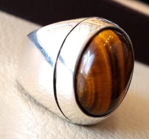 Bague pour homme en gros, nouvelle arrivée, pierre précieuse œil de tigre naturelle, design arabe ottoman, cadeau d'anniversaire, bijoux, bague en argent sterling 925 - Product Image 2