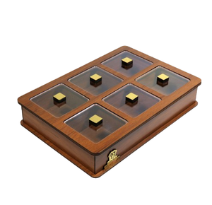 Boîte cadeau en bois de pin, boîte d'emballage pour fruits secs en bois de pin, boîte de rangement pour fruits secs en bois, plateau de service pour en-cas - Product Image 6