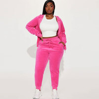Ensemble de survêtement décontracté en velours pour femme – Sweat à capuche épais et confortable pour l'hiver, pantalon de jogging en velours – Streetwear haute couture 2 pièces à séchage rapide