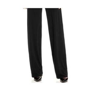Pantaloni Palazzo Alfani da Donna Neri a Gamba Larga in Maglia, Taglia Piccola, Vita Alta, Traspiranti, in Velluto a Coste, Stile Casual, con Effetto Stropicciato - Product Image 3