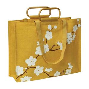 ถุงปอกระเจาธรรมดาพร้อมที่จับเชือกทรงสี่เหลี่ยมเหมาะเป็นของขวัญช้อปปิ้งใช้ทำด้วยมือคุณภาพสูงผ้าใบ - Product Image 2