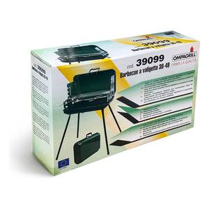 Boîte de charbon de bois pour barbecue de 30 à 49 pièces avec grille verte 39099 pour le camping - Product Image 2