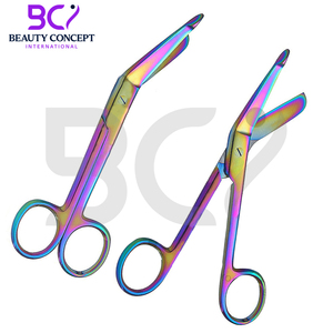 กรรไกรตัดผ้าพันแผล4.5ไทเทเนียมหลายสีรุ้งสำหรับใช้ในโรงพยาบาลกรรไกรผ้าพันแผลผ่าตัด - Product Image 6