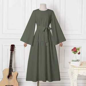 Abaya elegante y elegante para mujer, transpirable, sedoso, polietersulfona, manga larga, ligero, vestido musulmán, diseños personalizados - Product Image 4