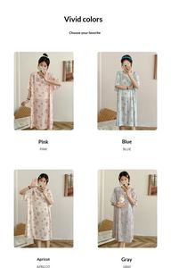 Camisón de Seda de Hielo para Mujer, Estampado de Osito, Manga Corta, Ropa de Dormir Transpirable de Secado Rápido, Talla Grande, Ropa para el Hogar - Product Image 2