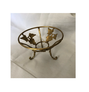 Support décoratif en laiton pour bol de service à fruits secs de forme ronde à base de métal au design unique pour forme ronde - Product Image 4