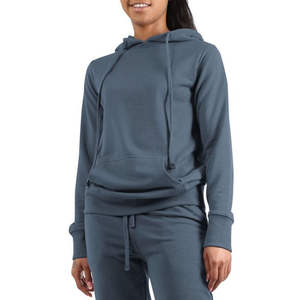 Sudaderas casuales para mujer, cálidas para invierno, de manga larga, de algodón, color borgoña, sudaderas con capucha y sudaderas deportivas extragrandes. - Product Image 1
