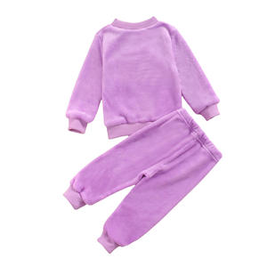 ชุดวอร์มกำมะหยี่สำหรับเด็ก,ชุดวอร์มคอกลมพร้อมกางเกงสวมใส่สบายชุดออกกำลังกายชุดกีฬา - Product Image 2