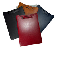 Portapapeles A4 de Cuero PU con Clip Metálico, Ranuras para Tarjetas, Portaplumas, Logotipo Personalizado, OEM, Venta al por Mayor