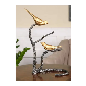 Fancy Sculpture for <b>Home</b> Living Room <b>Home</b> Tabletop <b>Decoration</b> Metal Sculpture with Birds <b>Unique</b> Design Table <b>Decorated</b> - Product Image 1