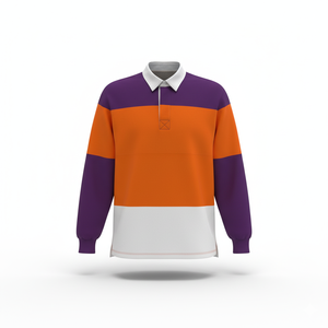 <b>Women</b> Cotton Rugby Pullover Retro Color Block <b>Polo</b> Shirt - Product Image 3