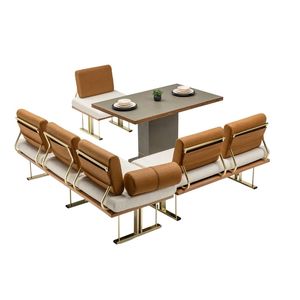 Ensemble de sièges de salle à manger moderne et élégant avec cadre en teck massif-Tissu facile à nettoyer pour cuisine, balcon, arrière-cour Ensemble Joker - Product Image 6