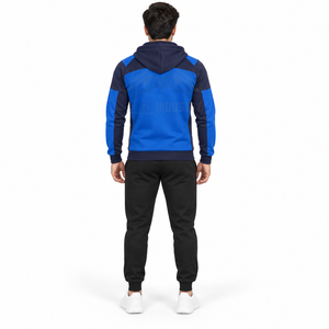 Conjunto deportivo con capucha y bloques de color para hombre, sudadera con cremallera y pantalones jogger - Product Image 3