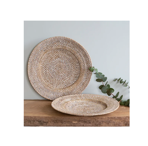 Placa de cargador de ratán de lujo para el hogar, Hotel, restaurante, uso de mesa redonda de ratán, mantel individual hecho a mano de ratán Natural - Product Image 1