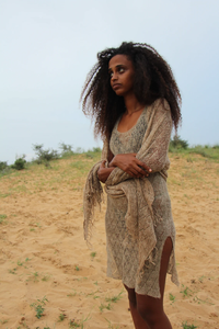 Robe tribale à l'ortie au crochet 100% coton respirant et décontracté Mini longueur style terreux et naturel avec doublure en coton - Product Image 2