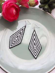 Boho ต่างหูลูกปัดด้วยการออกแบบสีฟ้าครามแอนดี้ cascading Fringe, เครื่องประดับของขวัญที่ไม่ซ้ำกัน - Product Image 6