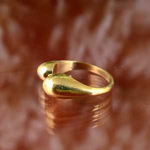 Anillo midi abierto chapado en oro de 18k, moderno y minimalista, anillo llamativo para nudillos, anillo de latón grueso con cúpula, moderno, al por mayor, para mujer - Product Image 3