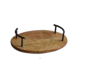 Elegant Customized Size Wooden Serving <b>Tray</b> Unique Bamboo Design Handmade Decorative Metal <b>Tray</b> for Dessert & Food Serving Home - Product Image 6