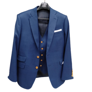 Chaqueta clásica con cuello en V de lana 100% para hombre, pantalones con botón de doble botonadura, trajes de negocios formales para oficina, plisados transpirables - Product Image 1