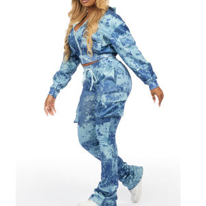 Ensemble de survêtement pour femmes, jogging, pantalon évasé, tenue de sport confortable et respirante pour la salle de sport, la course à pied, le fitness - Product Image 3