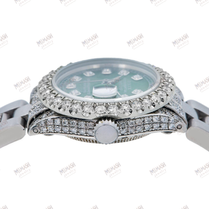 Montre en diamant Moissanite de qualité supérieure, avec une brillance entièrement sertie, un design élégant et une finition durable pour un style affirmé - Product Image 5