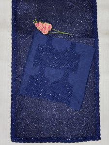 Adorable Modern <b>Black</b> <b>Sequined</b> Georgette Party Wear Saree for All Seasons - Product Image 2