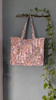 Handgefertigte Patchwork-Quilted-Baumwolltasche mit Reißverschluss und Blockdruck-Design für Winter/Frühling Sommer/Herbst Mode Personalisiertes Geschenk