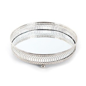 Plateau de service en ABS fait à la main de style européen nouveau design en métal plaqué argent pour le petit déjeuner le service ou le stockage de bijoux à la maison - Product Image 3