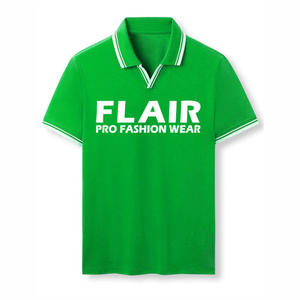 Gran oferta de algodón 100% para hombre, camiseta Polo personalizada de buena calidad, Color sólido, estilo informal, patrón, 180g, tela, peso frontal - Product Image 5