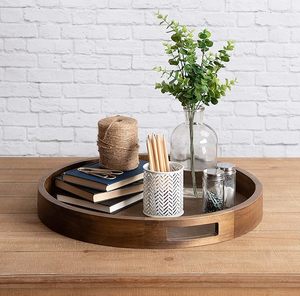 Bandeja DE SERVICIO DE MADERA hecha a mano para café y aperitivos, bandeja de servicio de madera decorativa, diseño único de M/S SHAAD HANDICKTS - Product Image 2