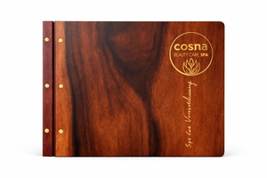 Couverture de menu de spa format A4, bois durable avec papier pour utilisation hôtelière - Product Image 5