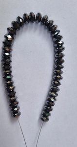 Cuentas de Rondell de moissanita negra Cuentas de moissanita negra de 10 MM Cuentas de diamante facetadas - Product Image 4