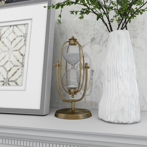 นาฬิกาทรายโลหะคุณภาพสูง นาฬิกาจับเวลาแก้วสำหรับครัว ราคาขายส่ง งานประติมากรรมทันสมัยสำหรับตกแต่งบ้าน - Product Image 6