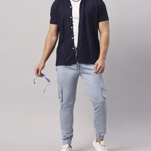 Best Selling White 6 Pocket Men's <b>Cargo</b> <b>Pants</b> Loose Fitted Branded Material Cotton Polyester Made Fresh Men <b>Cargo</b> <b>Pants</b> - Product Image 5