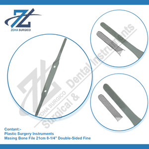 MASING Lime à os 21cm 8-1/4 "Double face Fine Base de chirurgie plastique de haute qualité Fabricant d'instruments chirurgicaux Pakistan - Product Image 3