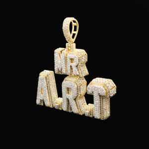 Colgante Personalizado de Acero Inoxidable para Hombre, Estilo Hip Hop, con Diamantes de Imitación y Plata Tibetana - Product Image 4