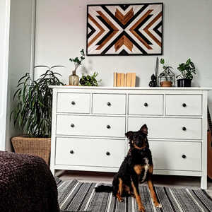 Boho Chic Décoration murale en mosaïque de bois Accent unique et élégant pour la décoration intérieure - Product Image 2