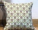 <b>Floral</b> Handblock Linen Pillow <b>Cover</b> | Neutral Soft Green Flax Designer Fabric Home | 18x18 | 20x20 | 22x22 - Product Image 2