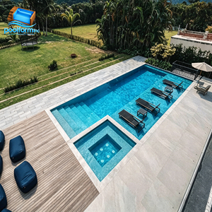 กระเบื้องพอร์ซเลน10เมตรสระว่ายน้ำทำจากแก้วไฟเบอร์กลาสติดตั้งเร็วหรูหราขนาดพกพา - Product Image 4