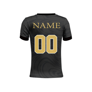 Maillots de football noir/doré à prix de gros, design personnalisé, sublimation couleur, France, Portugal, Ronaldo, uniforme de football - Product Image 2