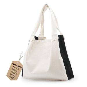 Sac fourre-tout en toile avec poches élégant et spacieux en coton biologique pour femmes et filles - Product Image 5