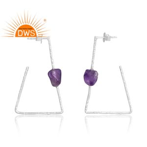 QBest diseño 925 plata esterlina amatista Natural piedra preciosa colgante pendiente diseño personalizado joyería para mujer regalo para ella - Product Image 4