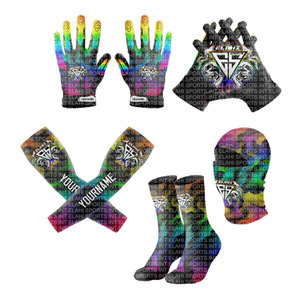 Ensemble de baseball COLORFULL, vente en gros, couleur personnalisée, impression numérique, antibactérien, respirant, uniforme de baseball, gants, sac - Product Image 6